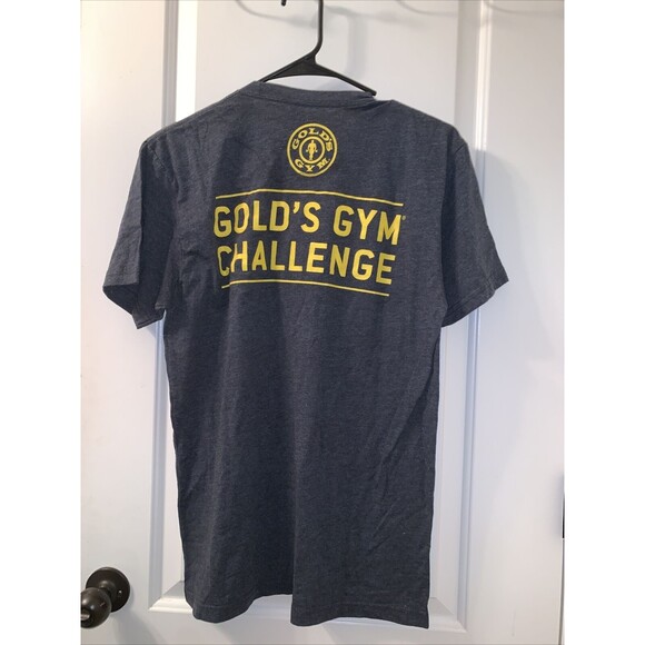 Golds Gym Men’s Short Sleeve T-Shirt "Challenge Accepted" Size Medium Gray - Picture 7 of 9
